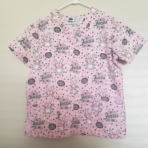 Happy Bunny Scrub Top